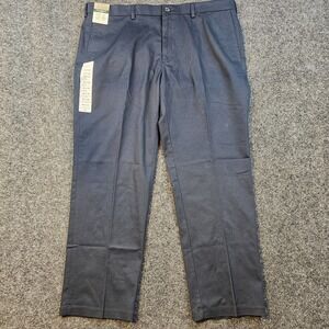 Haggar Wrinkle Free Performance Khaki Pants 40x32(29) Dark Navy Straight Comfort